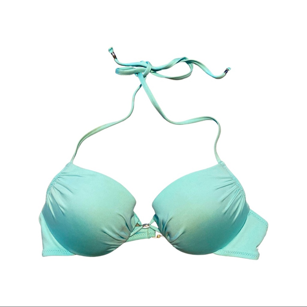 H&M 36A Light Blue Bikini Top Push Up Padding
